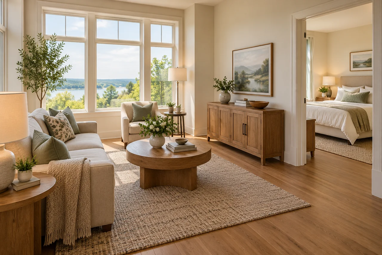 A bright senior living apartment ready for its next resident